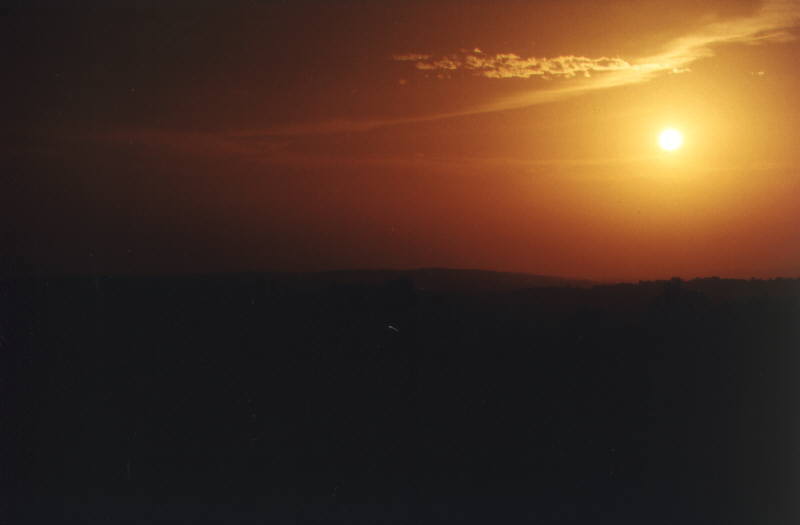 Sonnenuntergang &uuml;ber dem Regenwald von Tikal