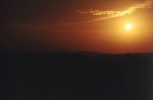 Sonnenuntergang &uuml;ber dem Regenwald von Tikal